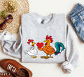Retro Chicken Lovers Funny Vintage Valentine's Day Poultry Humor Inspired By Classic Farmhouse Style Sweatshirt