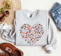 Vintage Wildflowers Heart Floral Romance Valentine's Day Love Garden Scene Sweatshirt