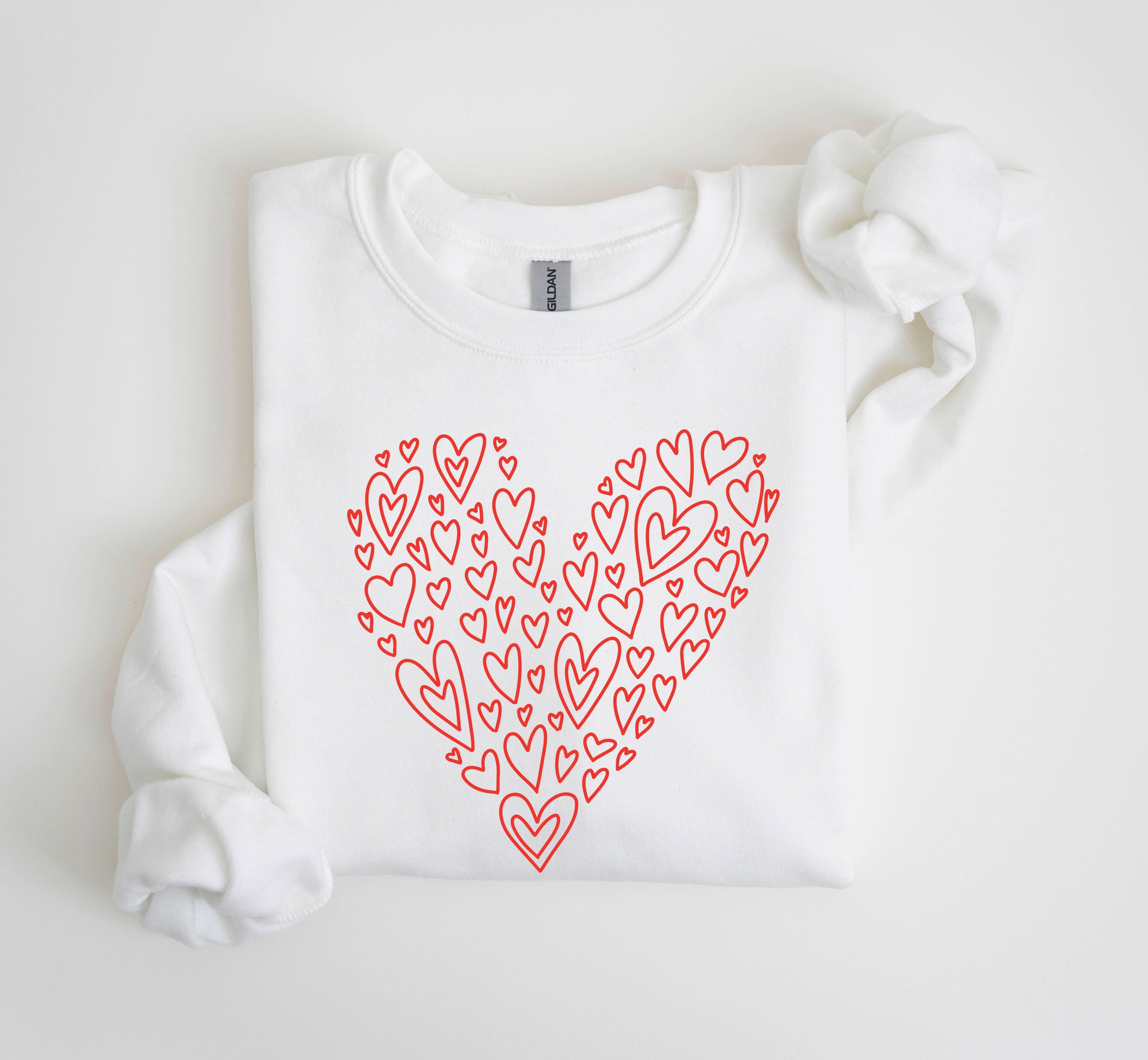 Valentine's Heart Vintage Valentine's Day Cozy Cotton Blend Premium Plus Sweatshirt