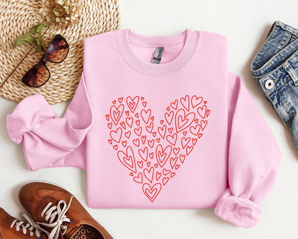 Valentine's Heart Vintage Valentine's Day Cozy Cotton Blend Premium Plus Sweatshirt