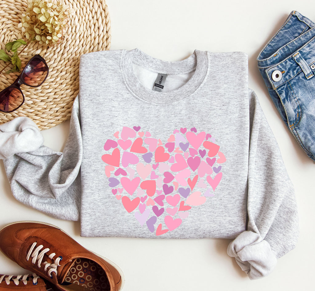Mini Pink Hearts Retro Vintage Valentine's Day Limited Edition Cozy Graphic Sweatshirt