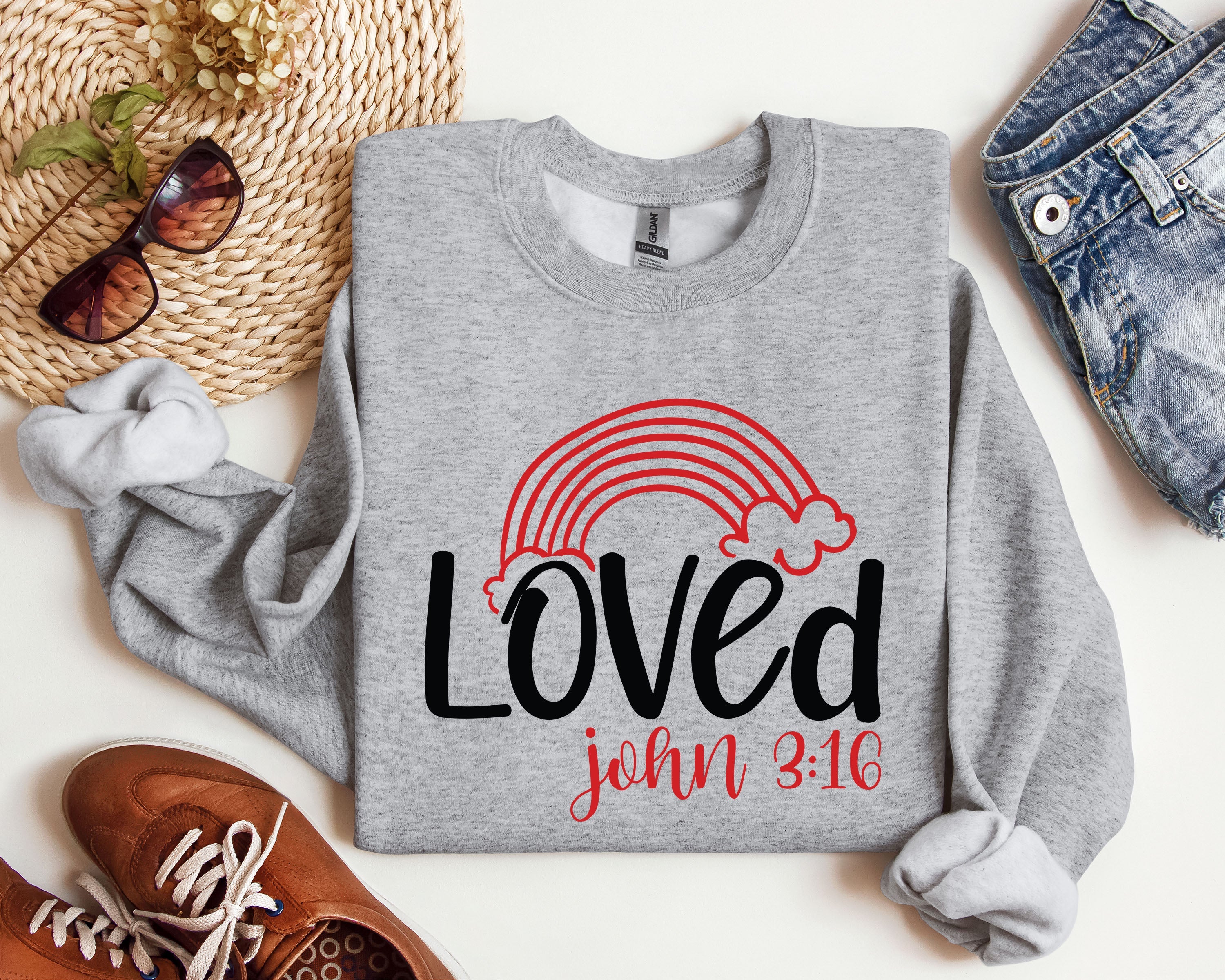 Retro Loved Rainbow Vintage Valentine's Day Nostalgia Heartfelt Celebration Edition Sweatshirt