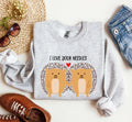 I Love Your Needles Hedgehog Vintage Valentine's Day Hearts Design Artwork Sweatshirt