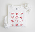 Retro Chic Hearts Vintage Valentine's Day Nostalgic Romance Graphic Print Sweatshirt
