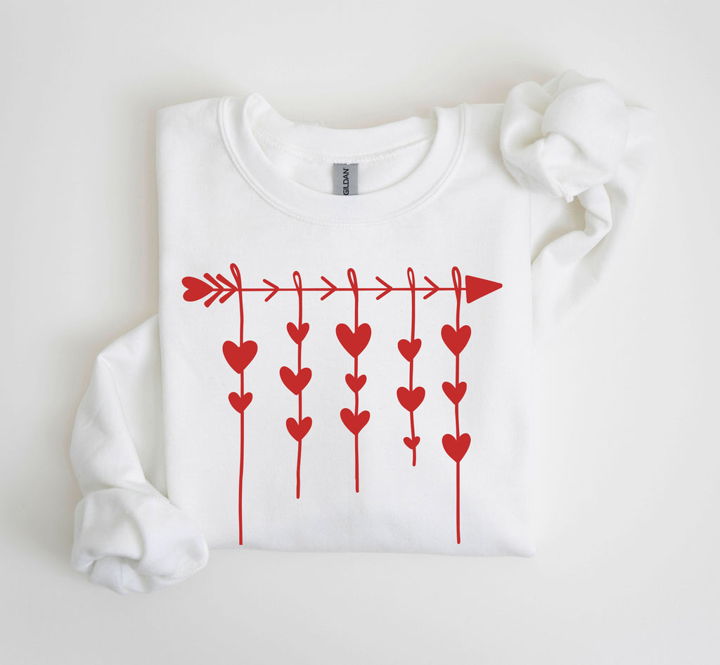 Retro Arrow and Hearts Vintage Valentine's Day Limited Edition Seasonal Graphic Sweatshirt