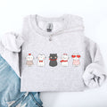 Valentine's Cat Cute Kawaii Love Heart Illustration With Cozy Fleece Theme For Lovers Sweatshirt
