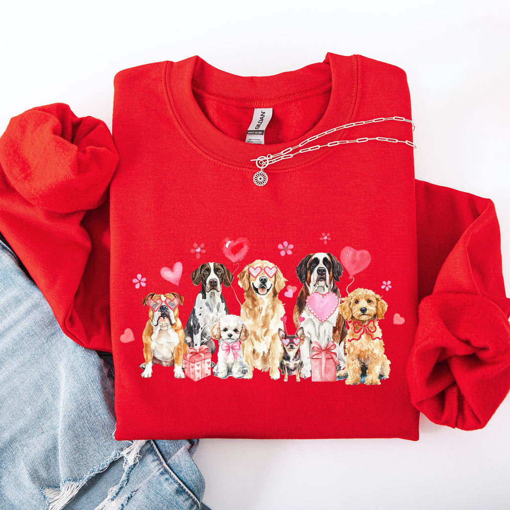 Valentine's Dogs Hearts Love Animal Lovers Plush Ultra Cozy For Pet Owners Sweatshirt