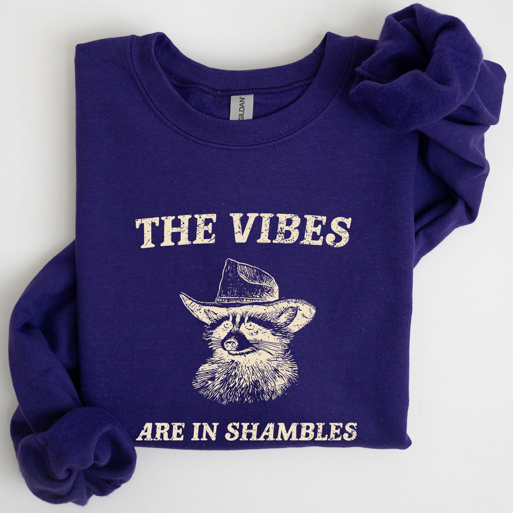 Vibes Are In Shambles Raccoon Meme Collector's Edition Cozy Nights Limited Run Sweatshirt
