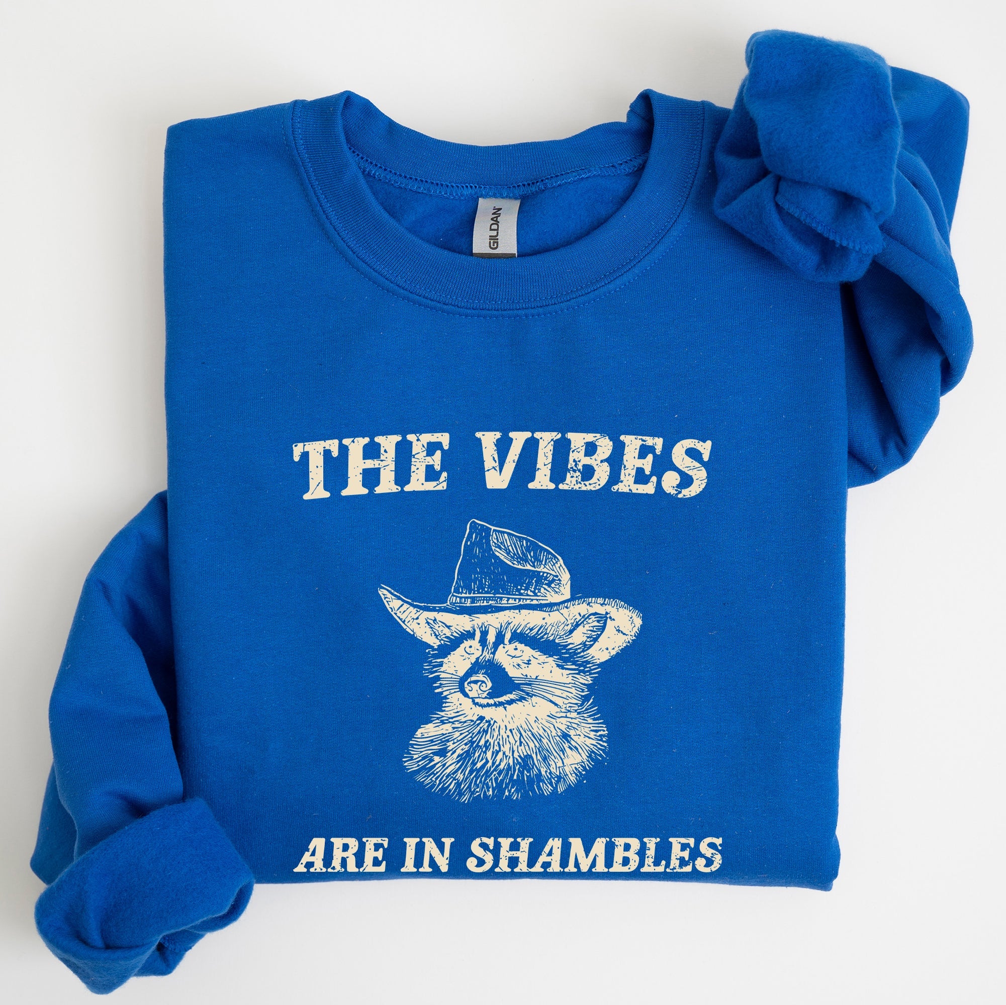 Vibes Are In Shambles Raccoon Meme Collector's Edition Cozy Nights Limited Run Sweatshirt