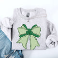Vintage Bow Coquette St Patrick's Day Shamrock Clover Leprechaun Lucky Sweatshirt