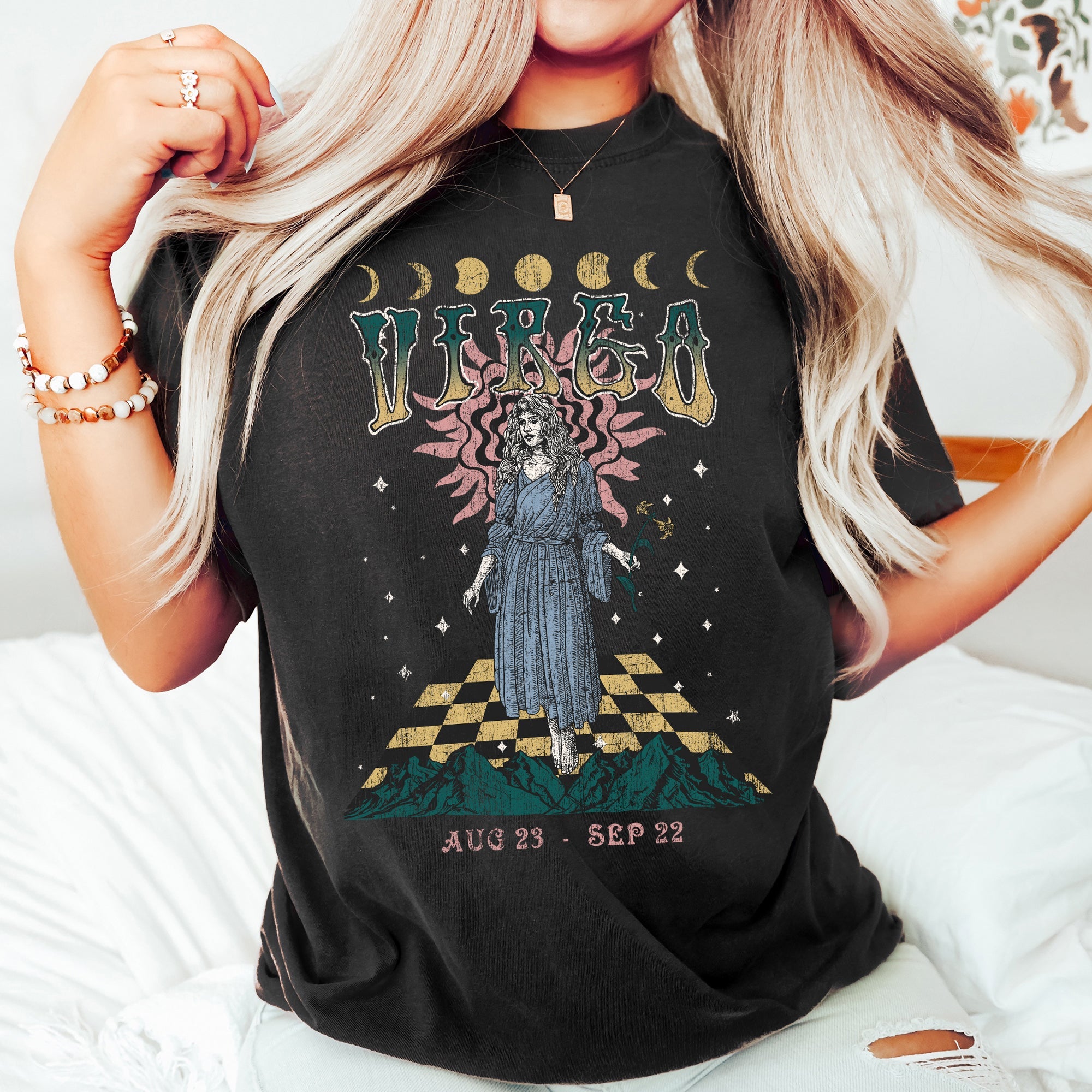 Virgo Zodiac Horoscope Astrology Celestial Signs And Planetary Alignment Comfort Colors Tee