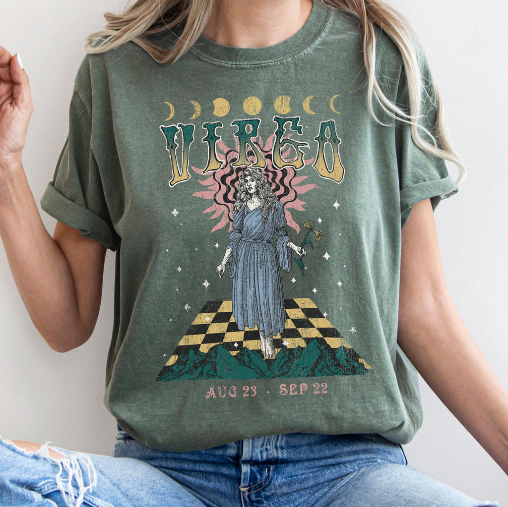 Virgo Zodiac Horoscope Astrology Celestial Signs And Planetary Alignment Comfort Colors Tee