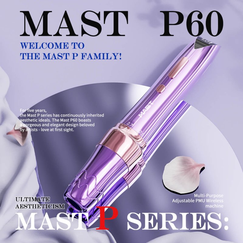 Dragonhawk Wireless Tattoo Pen Machine With 2.2MM-3.2MM Adjustable Strokes Permanent Makeup | Mast P60 (With RCA adapter)