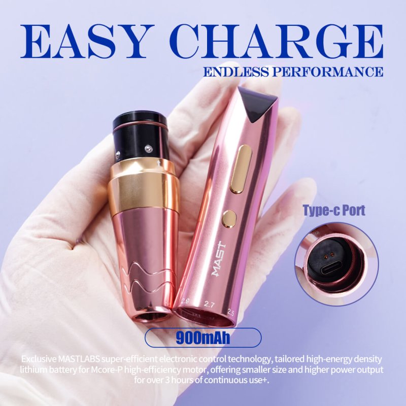 Dragonhawk Wireless Tattoo Pen Machine With 2.2MM-3.2MM Adjustable Strokes Permanent Makeup | Mast P60 (With RCA adapter)