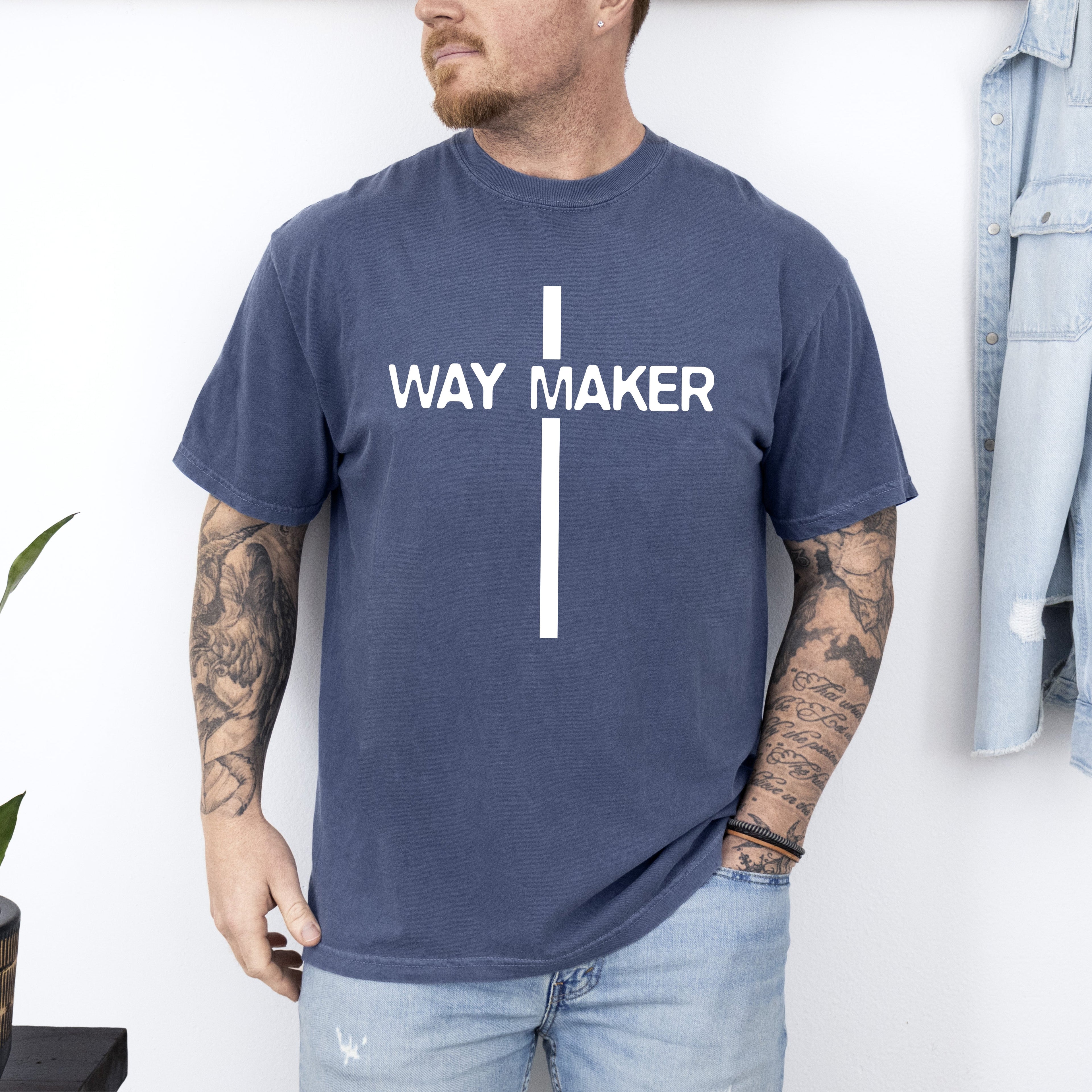 Way Maker Faith Cross Jesus Gospel Religious Inspirational Modern Christian Comfort Colors Tee