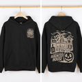 We Dare You To Visit The Haunted House Vintage Inspired Halloween Pumpkin Graphic Hoodie