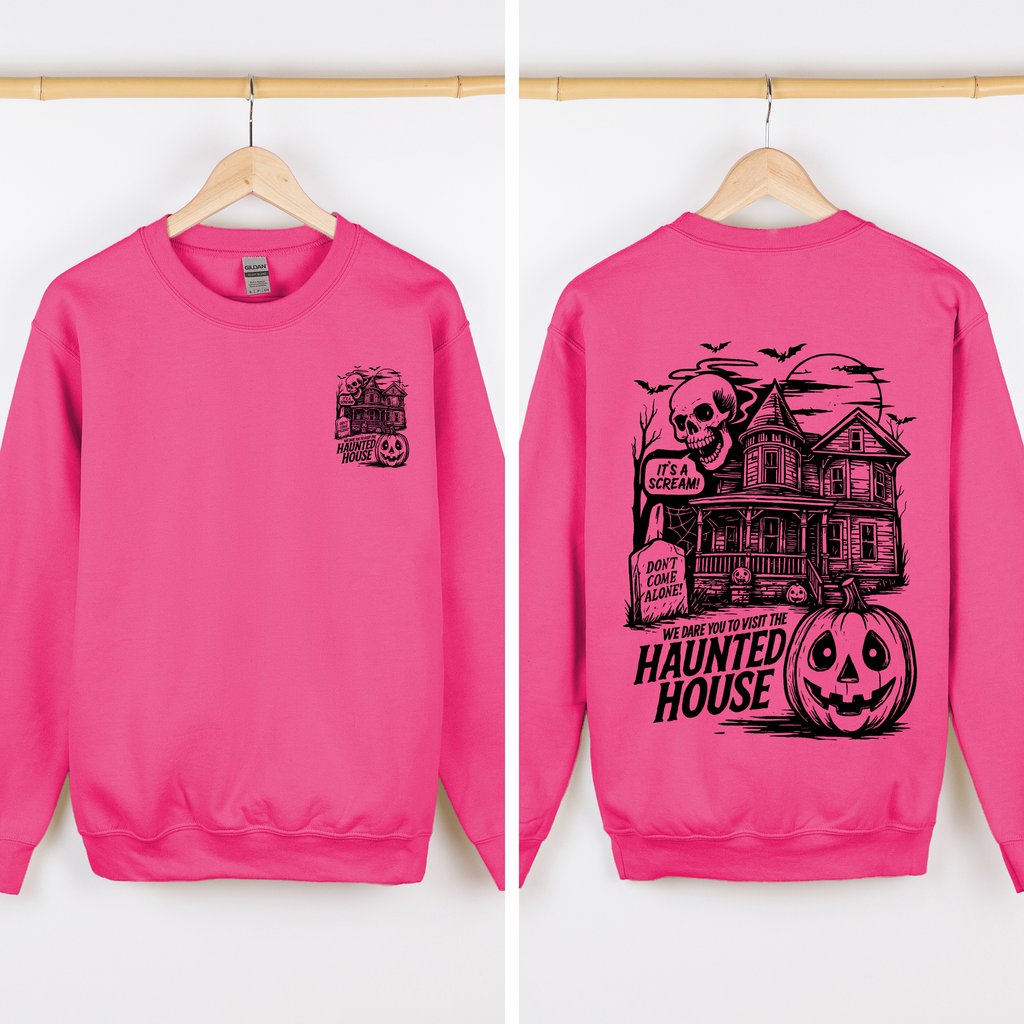 We Dare You To Visit The Haunted House Spooky Halloween Theme Limited Edition Graphic Sweatshirt
