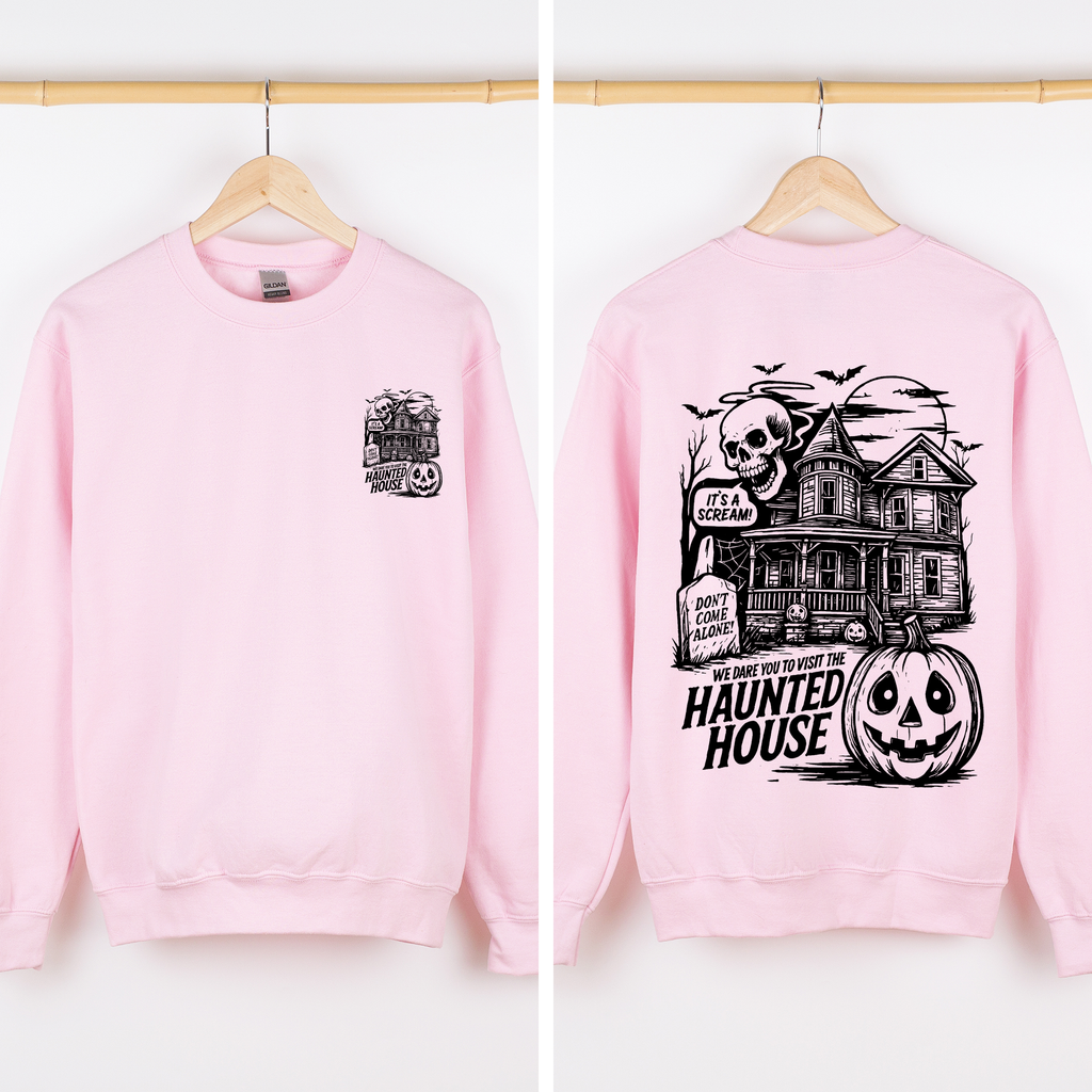 We Dare You To Visit The Haunted House Spooky Halloween Theme Limited Edition Graphic Sweatshirt