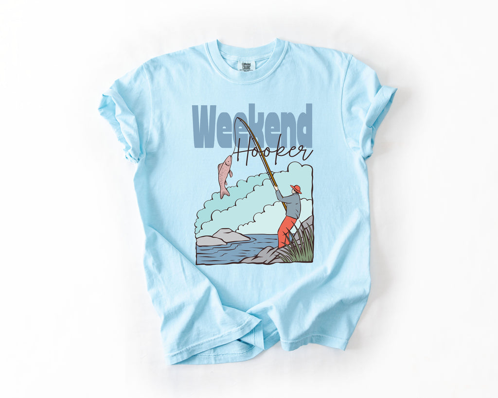 Weekend Hooker Adventure Boat Lake Life Camping Outdoor Nature Travel Comfort Colors Tee