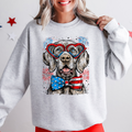 Weimaraner Patriotic Dog USA American Flag 4th of July Pet Lover Land of The Free Sweatshirt