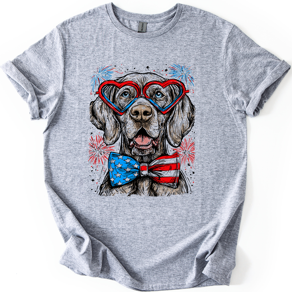 Weimaraner Patriotic Dog USA America Pet Lover Fourth Of July Celebration Graphic Tee