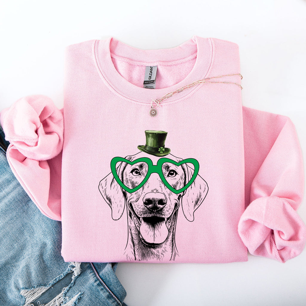 Weimaraner Adorable Dog St Patrick's Day Lucky Irish Bold Festive Print Sweatshirt