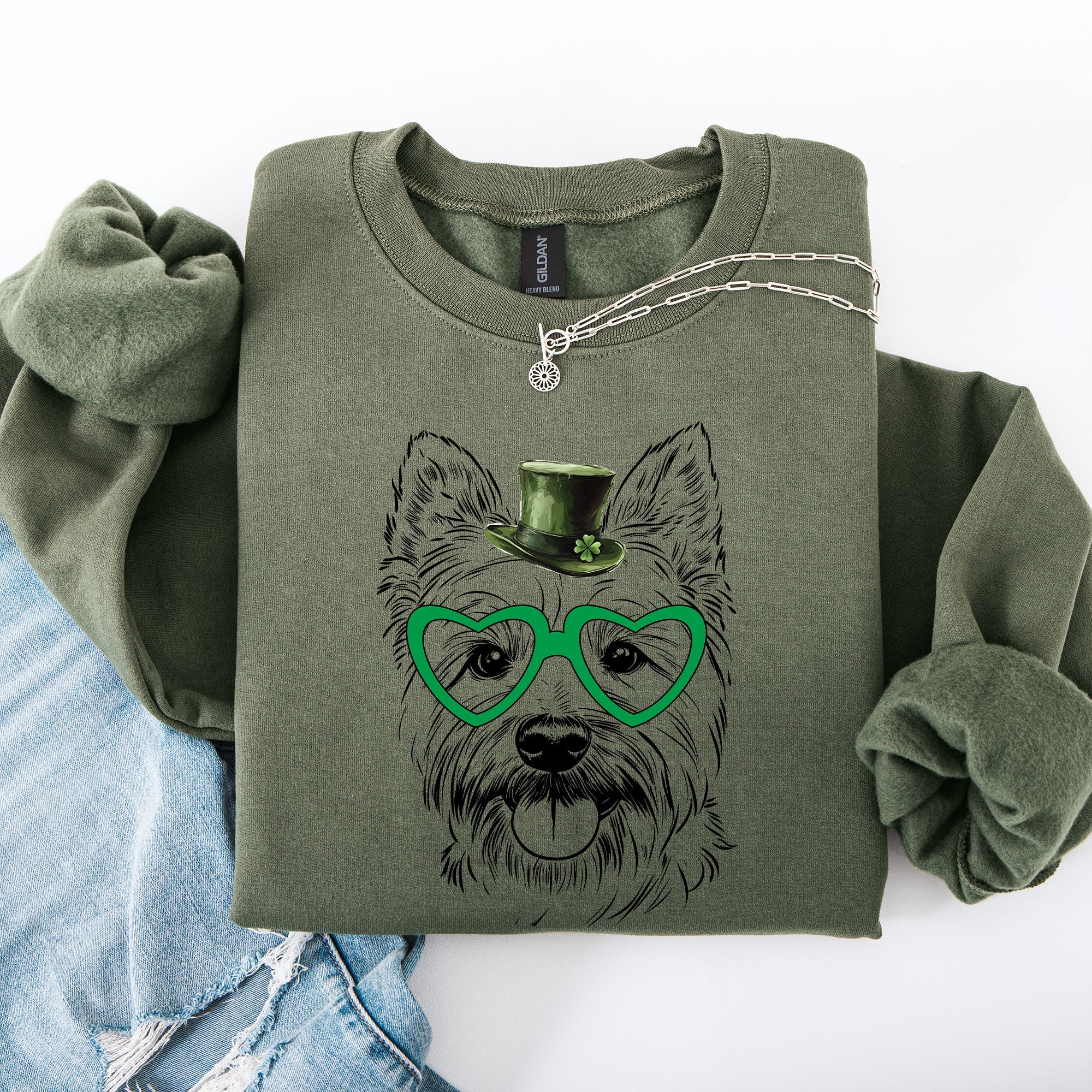 Westie West Highland White Terrier Adorable Dog St Patrick's Day Lucky Irish Celebration Sweatshirt