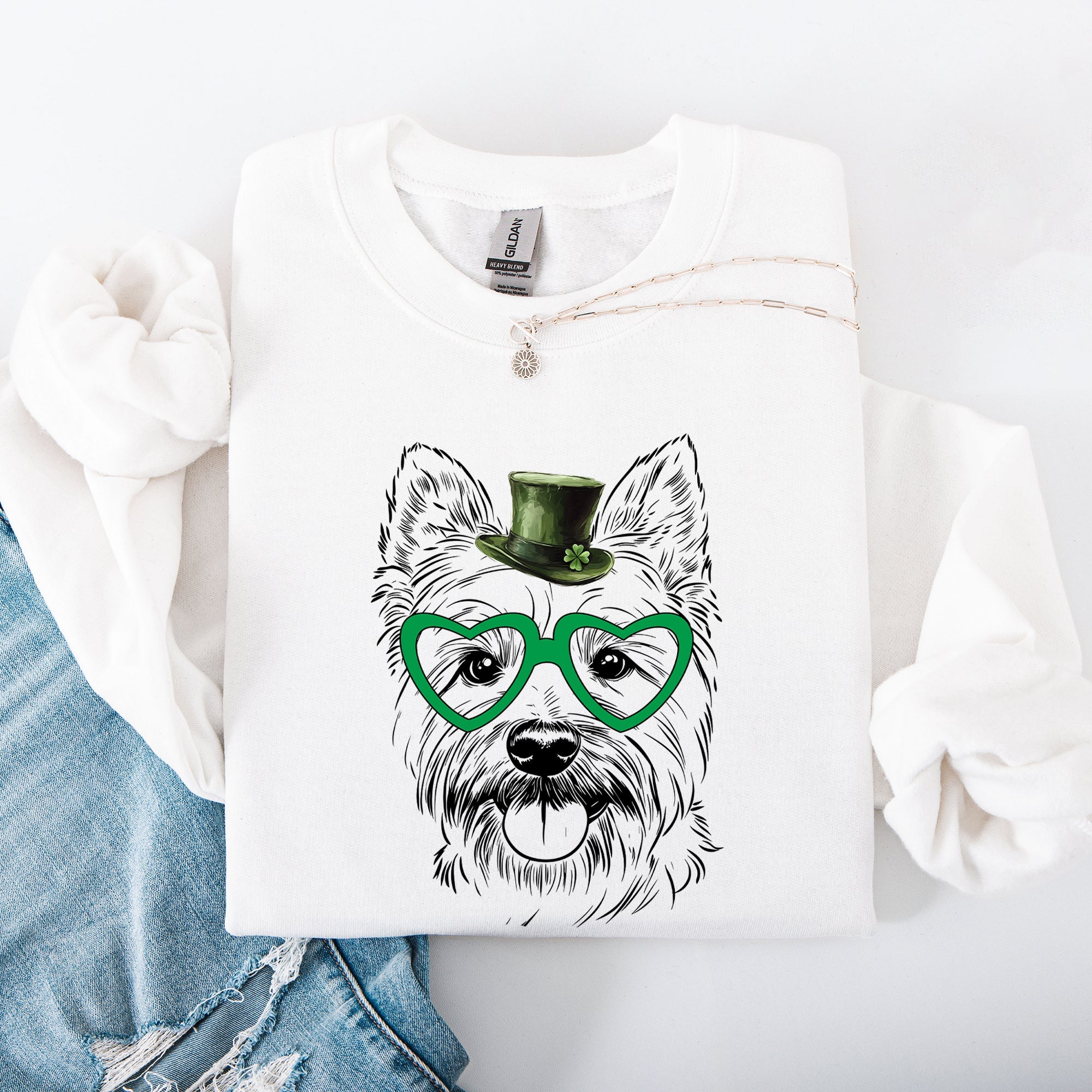 Westie West Highland White Terrier Adorable Dog St Patrick's Day Lucky Irish Celebration Sweatshirt