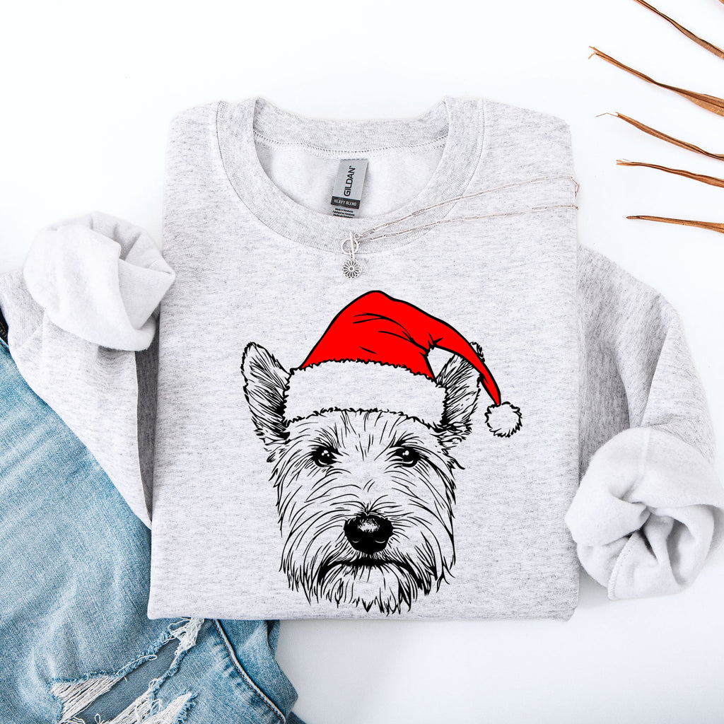 West Highland White Terrier Westie Santa Claus Christmas Festive Dog Lover Sweatshirt