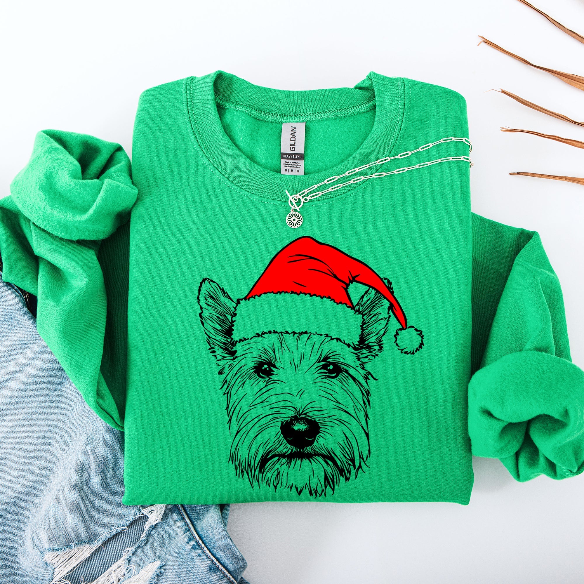 West Highland White Terrier Westie Santa Claus Christmas Festive Dog Lover Sweatshirt