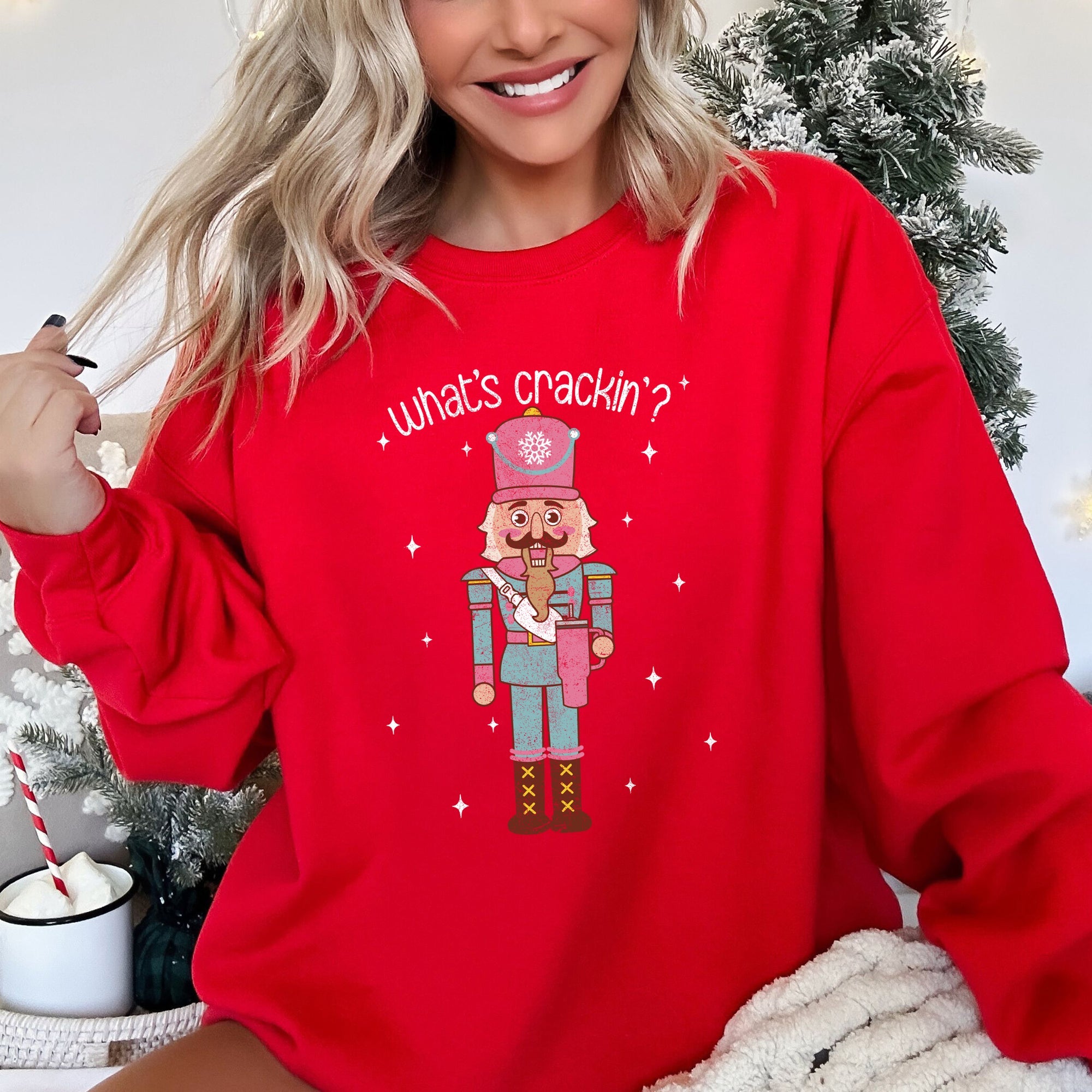What's Crackin, Nutcracker Holiday Cheer Edition with Classic Christmas Charm Sweatshirt