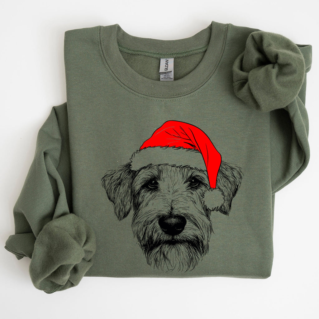 Wheaten Terrier Santa Claus Christmas Dog Lover Festive Seasonal Graphic Sweatshirt