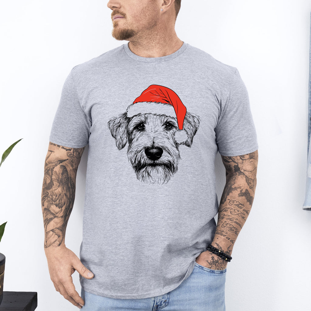 Wheaten Terrier Santa Claus Christmas Dog Lover Silhouette Illustration Comfort Colors Tee