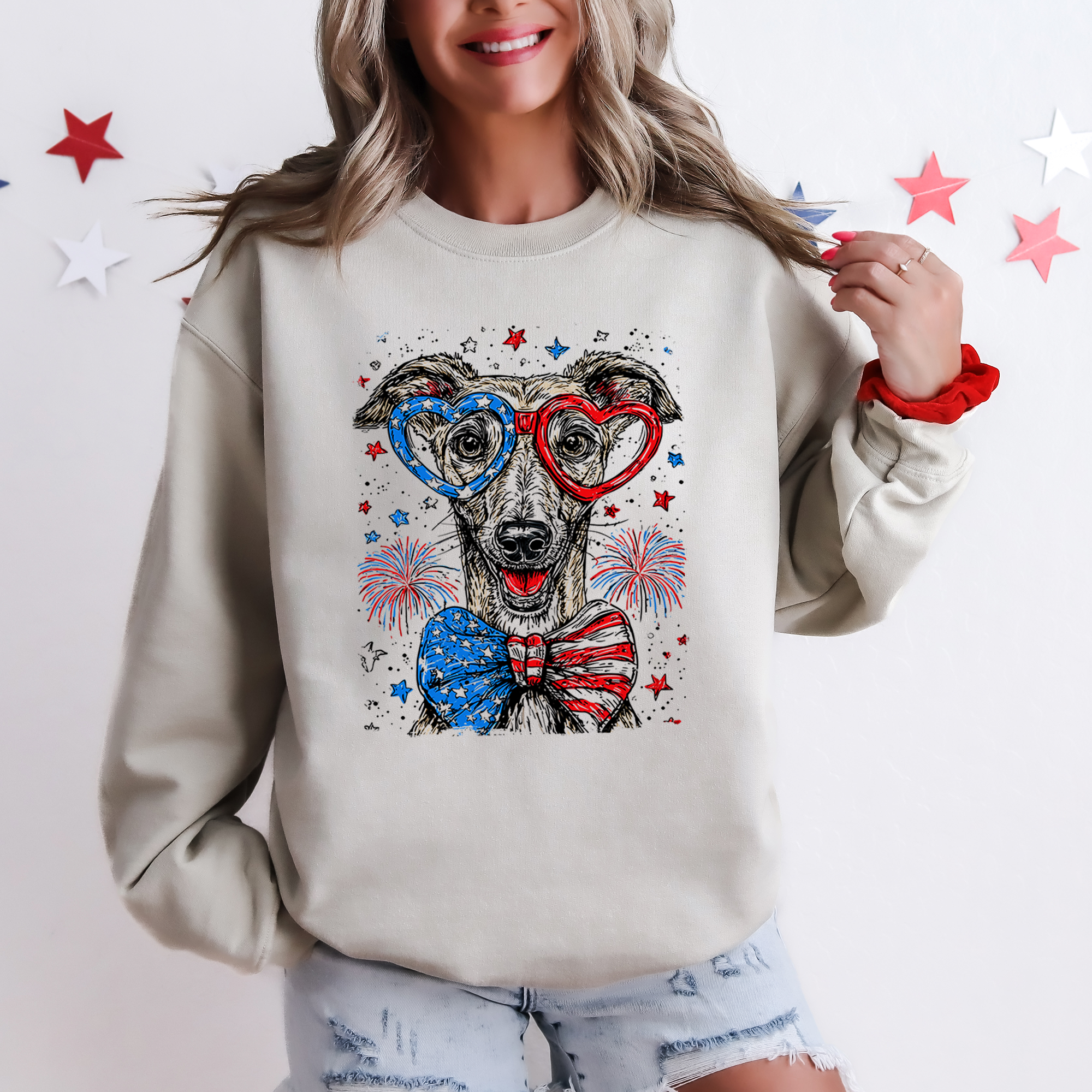 Whippet Patriotic Dog USA America Pet Lover 4th Of July All American Celebration Sweatshirt