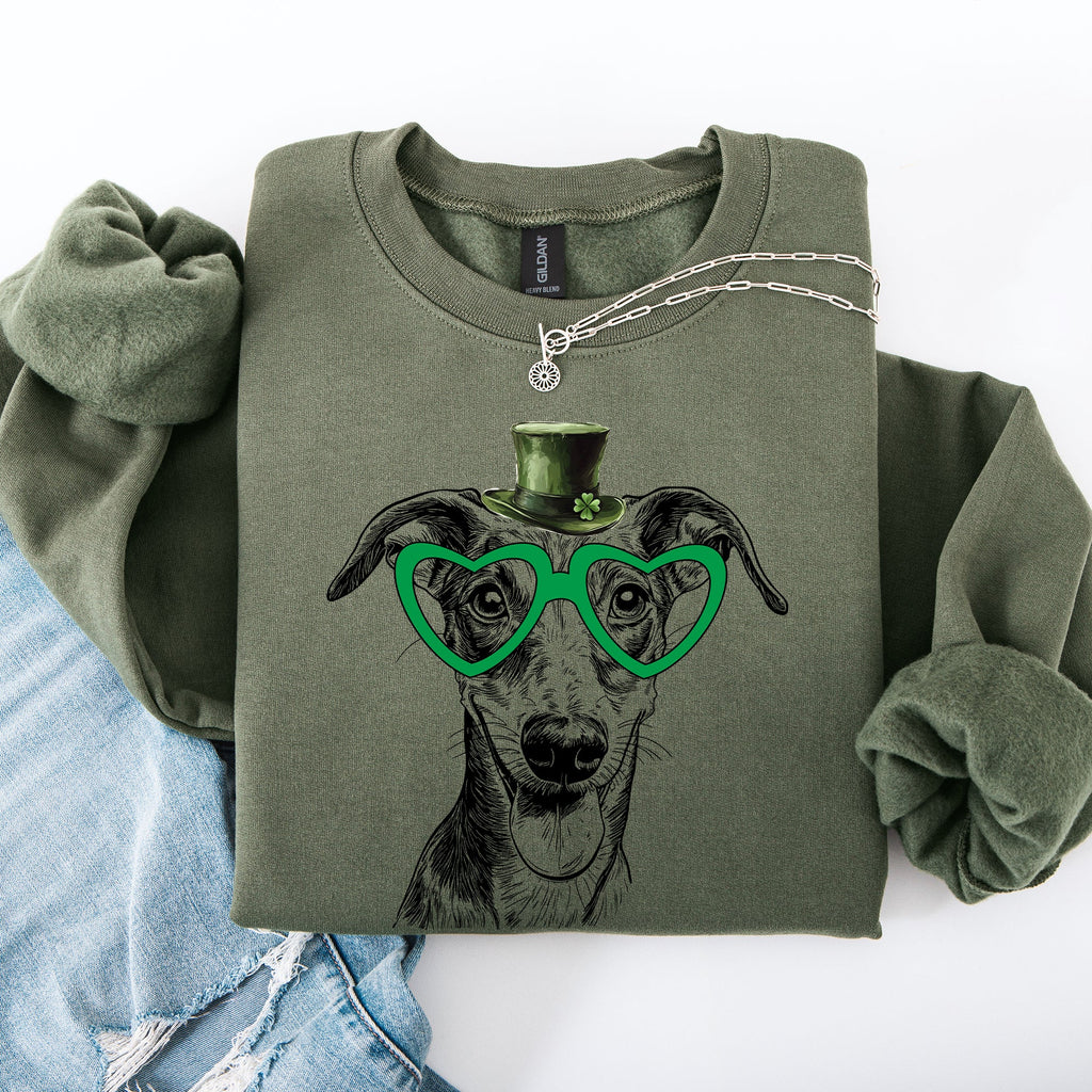 Whippet Adorable Dog St Patrick's Day Irish Luck Celebration For Pet Lovers Sweatshirt
