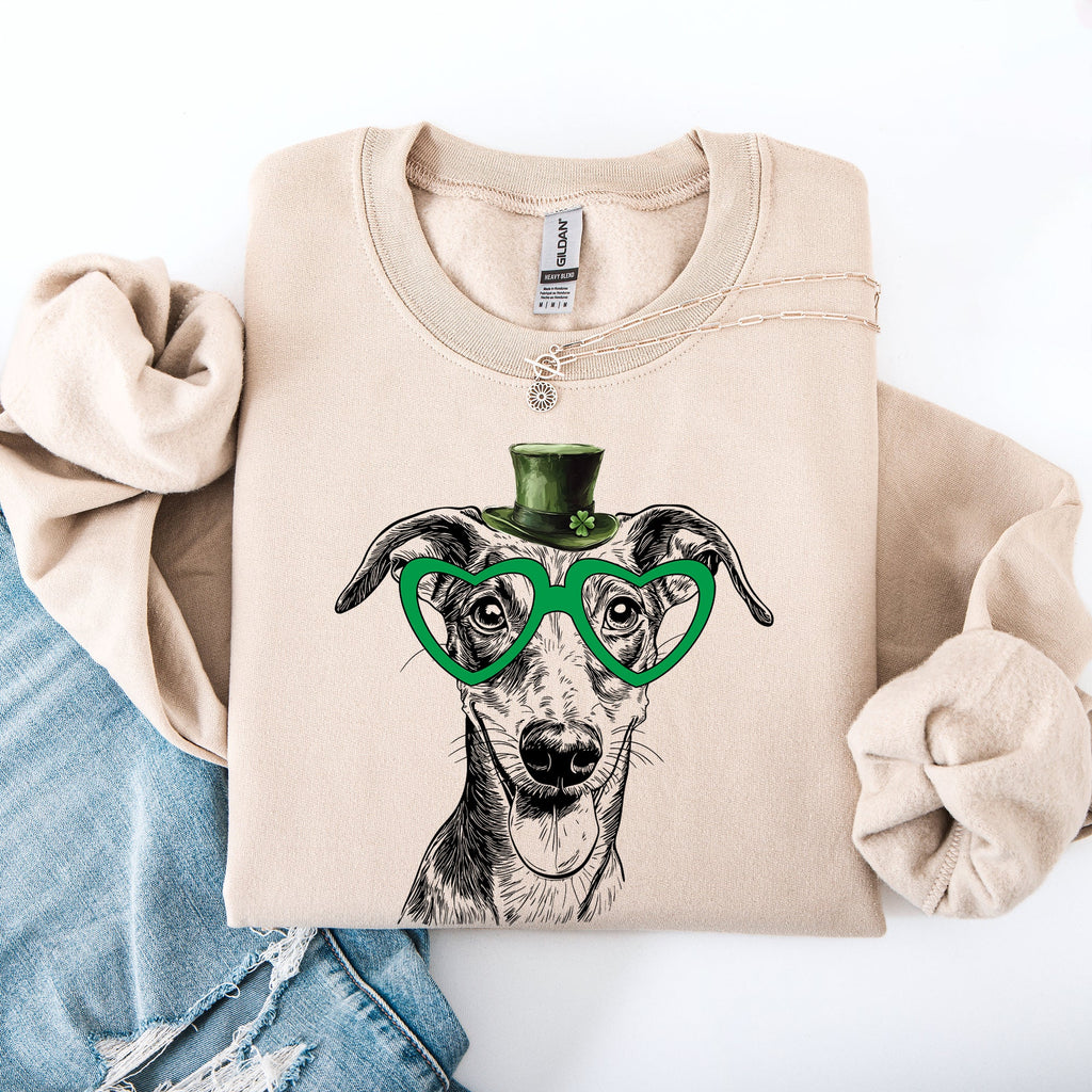 Whippet Adorable Dog St Patrick's Day Irish Luck Celebration For Pet Lovers Sweatshirt