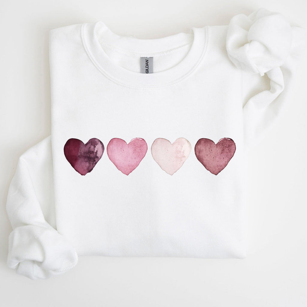 Valentine Hearts Retro Edition Graphic Love Motif Vintage Script Quote Sweatshirt