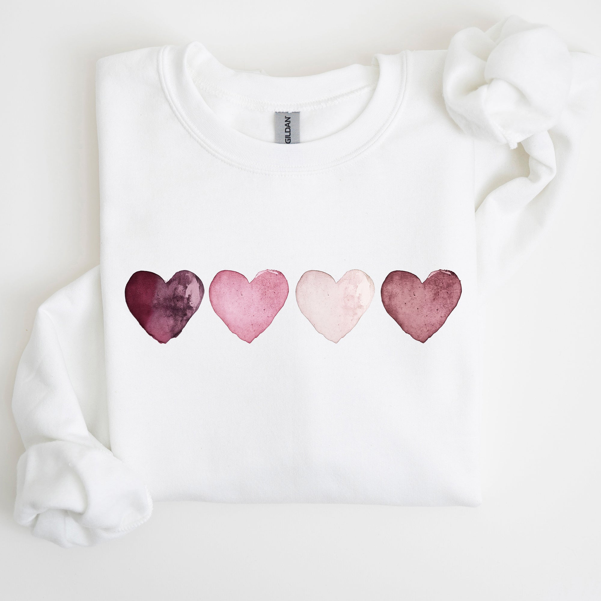 Valentine Hearts Retro Edition Graphic Love Motif Vintage Script Quote Sweatshirt