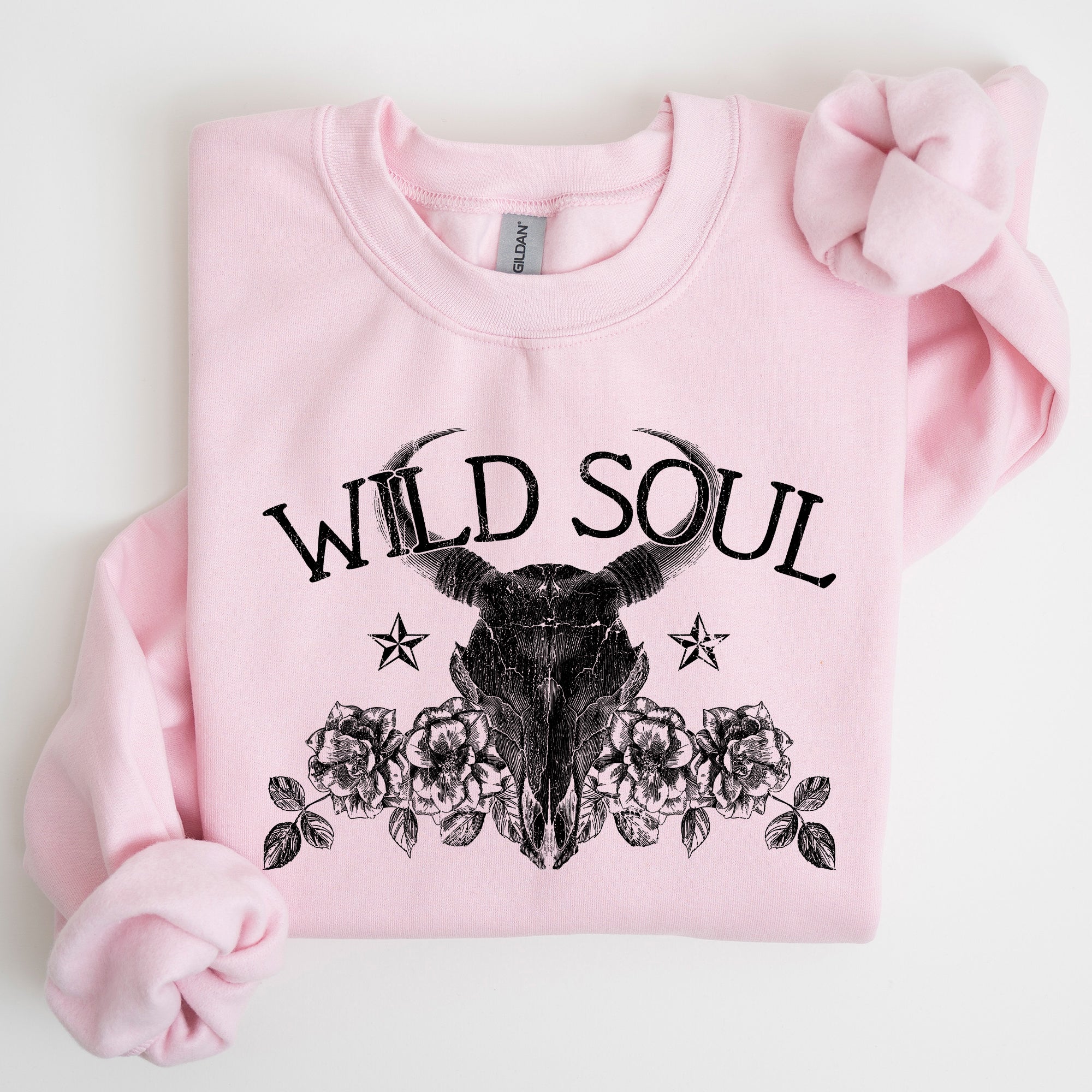 Wild Soul Cow Skull Western Desert Outdoor Adventure Frontier Spirit Western Heritage Sweatshirt