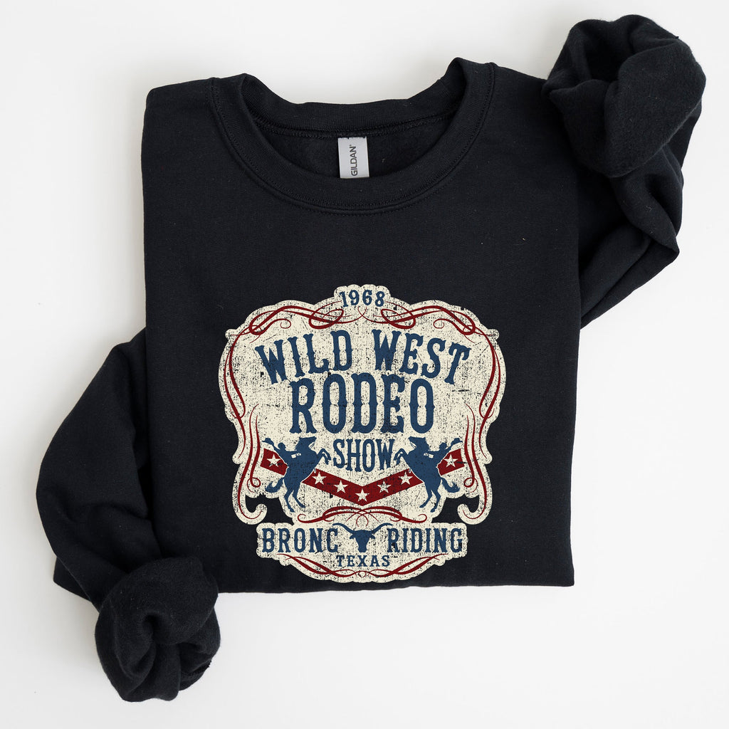 Wild West Rodeo Show Bronco Riding Cowboy Cowgirl Classic Western Adventure Sweatshirt