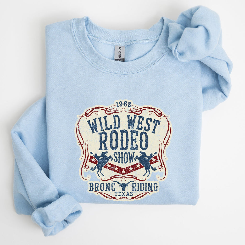 Wild West Rodeo Show Bronco Riding Cowboy Cowgirl Classic Western Adventure Sweatshirt