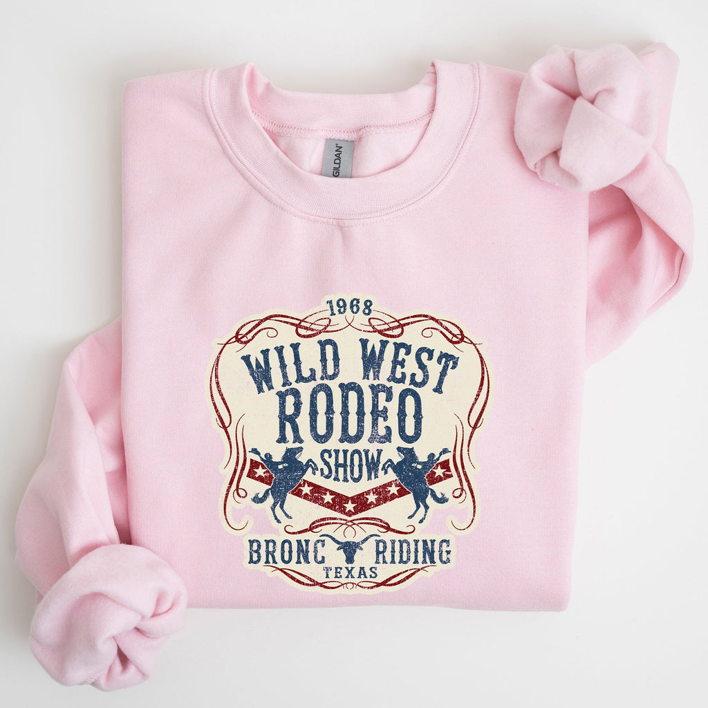 Wild West Rodeo Show Bronco Riding Cowboy Cowgirl Classic Western Adventure Sweatshirt