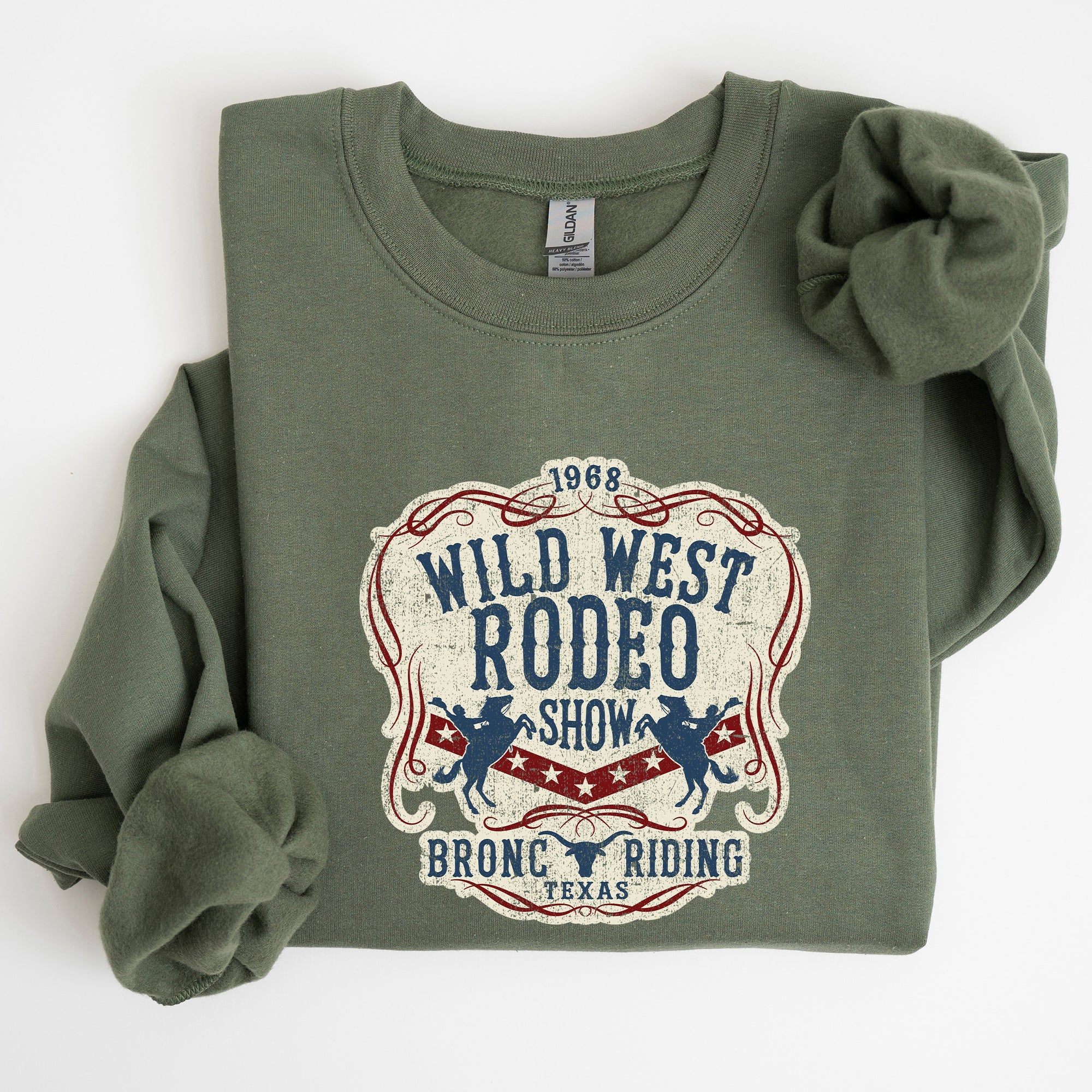 Wild West Rodeo Show Bronco Riding Cowboy Cowgirl Classic Western Adventure Sweatshirt