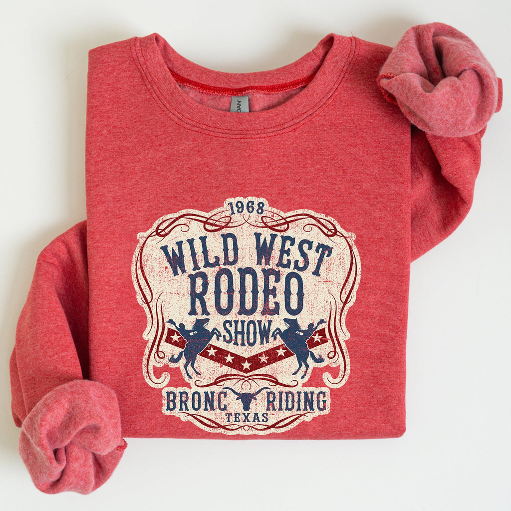 Wild West Rodeo Show Bronco Riding Cowboy Cowgirl Classic Western Adventure Sweatshirt
