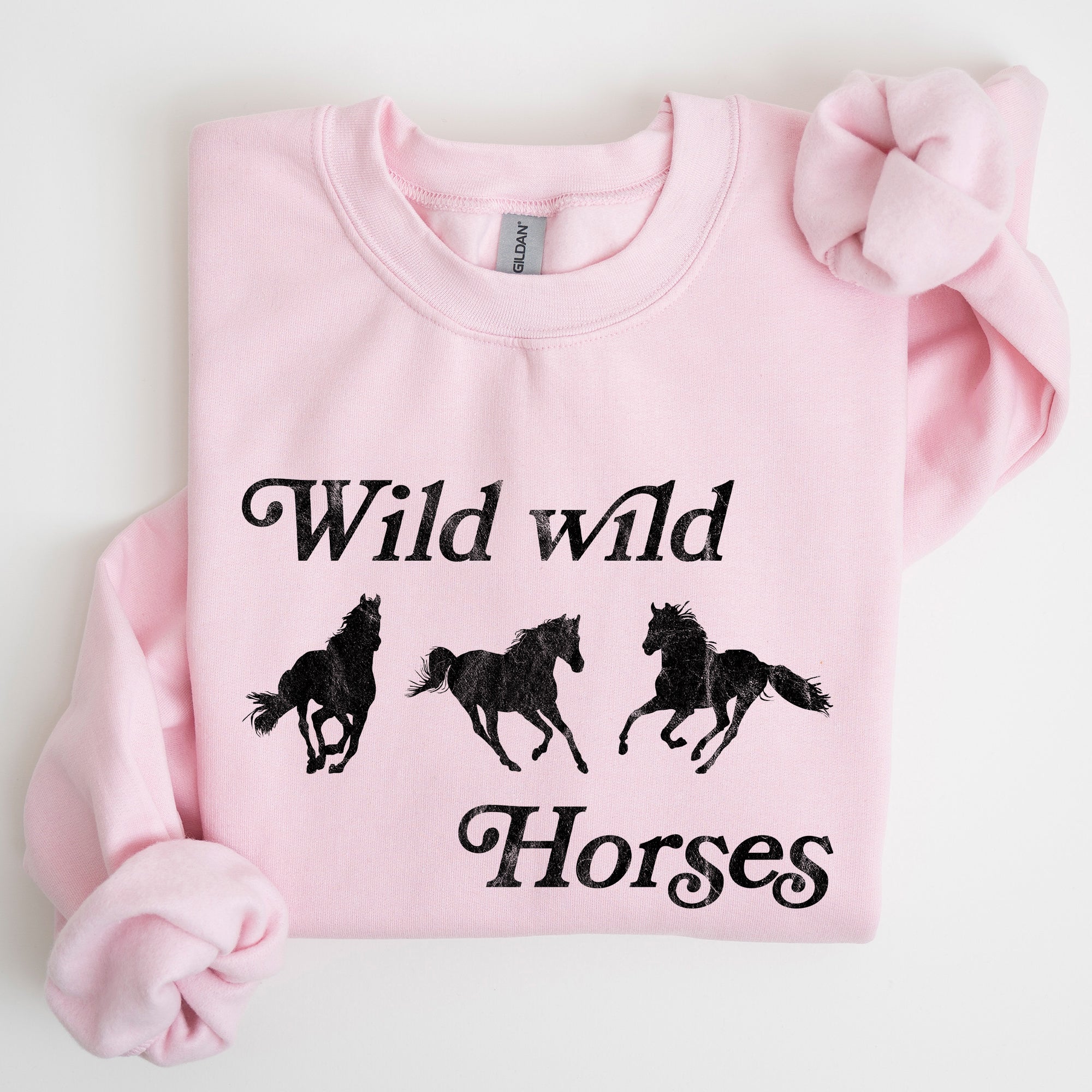 Wild Wild Horses Country Cowboy Retro Cowgirl Western Spirit Vintage Americana Classic Ride Rodeo Soul Sweatshirt