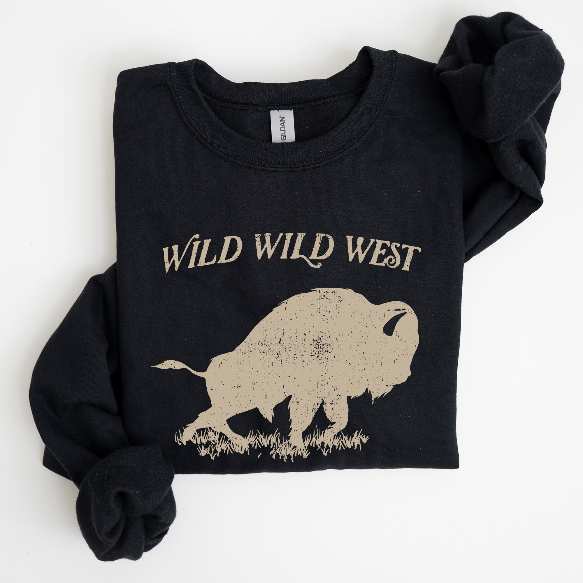Wild Wild West Buffalo Country Cowboy Cowgirl Western Frontier Saga Collection Vintage Sweatshirt
