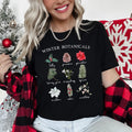 Winter Botanicals Holly Poinsettia Pine Tree Seasonal Florals Edition Graphic Tee