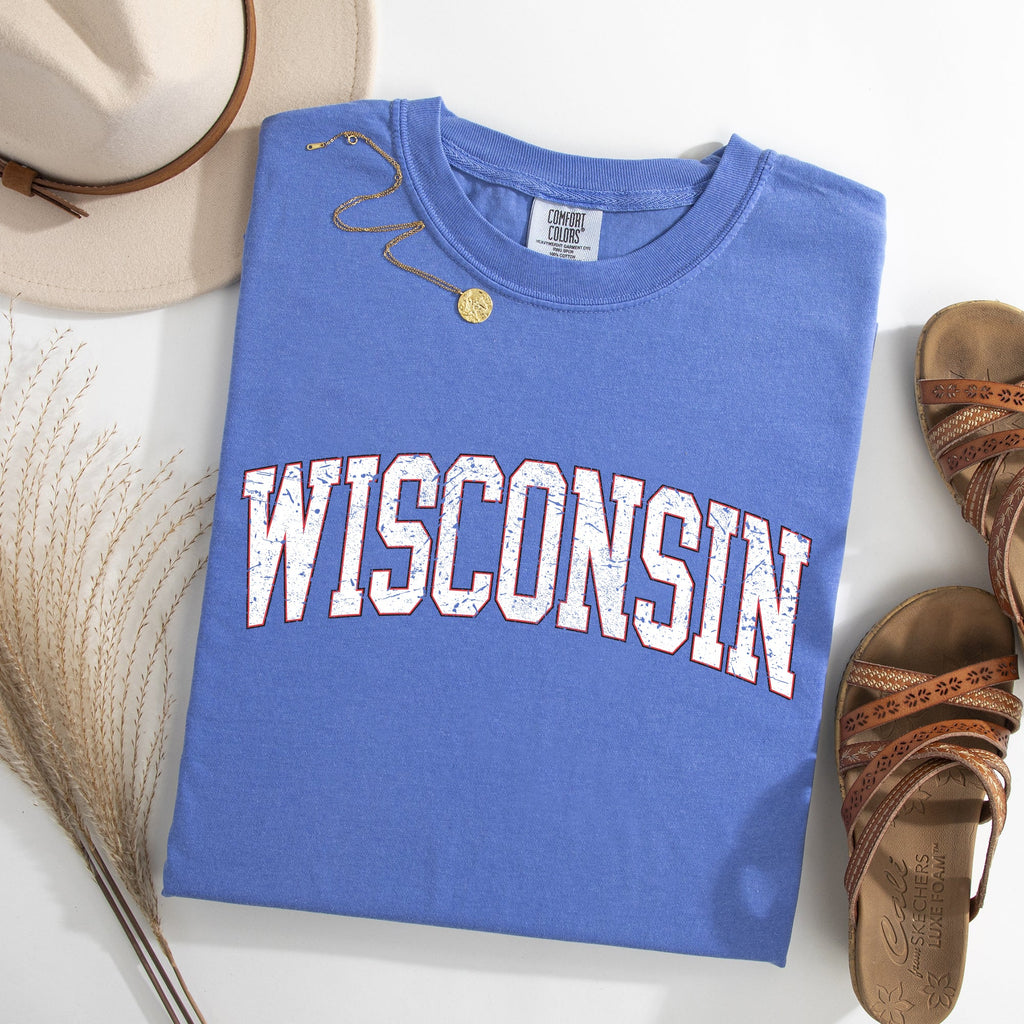 Wisconsin Football Game Day Tailgate Party University State Fans Unite Comfort Colors Tee