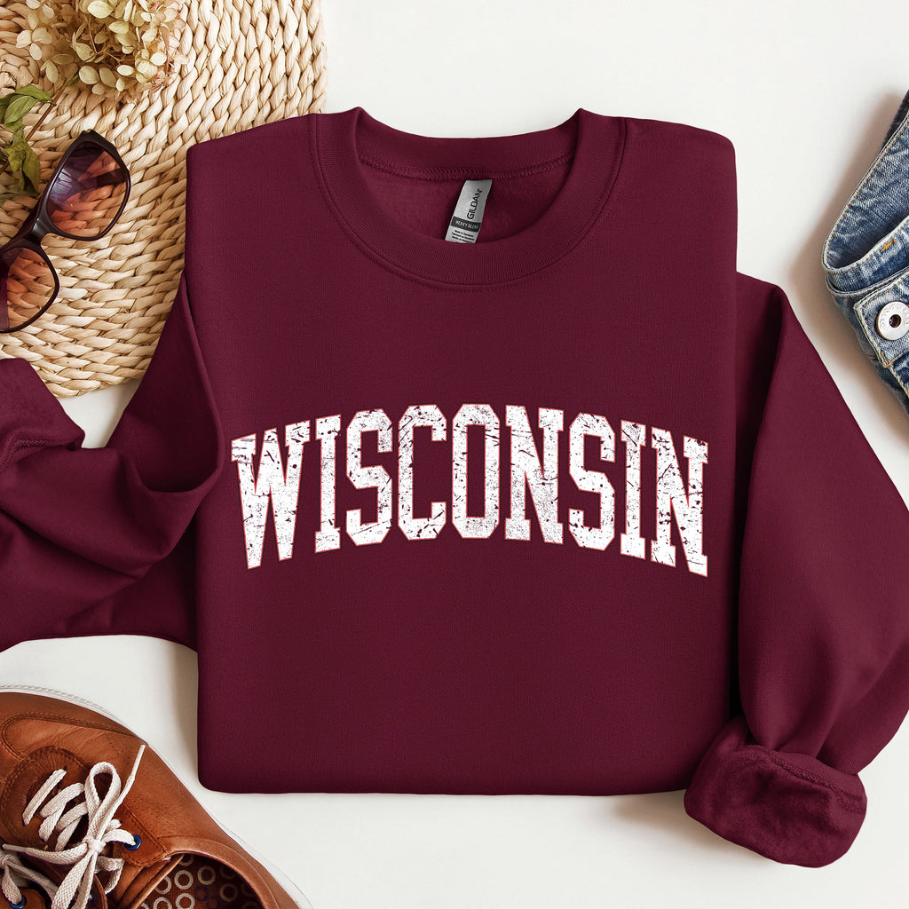 Wisconsin Football Game Day Big Game Touchdown Tailgate Party University State Sweatshirt
