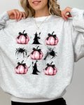 Witch Spiders Pumpkins Spooky Coquette Ribbons and Bows Halloween Autumn Sweatshirt